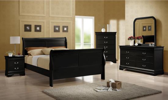 4 Pieces Bedroom Set Black Color 203961
