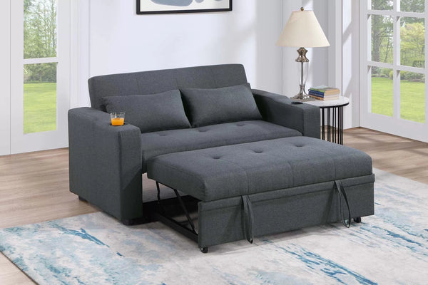 F8533 Convertible Sofa Sleeper Sofa W/ Cup Holders