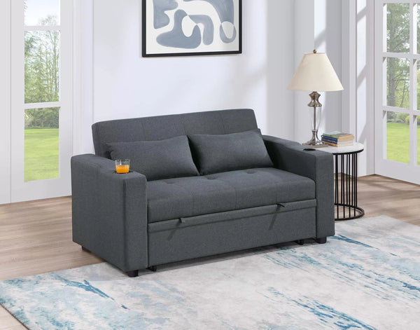 F8533 Convertible Sofa Sleeper Sofa W/ Cup Holders