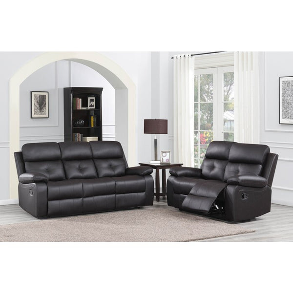 HM3027BR-3 TRIPLE RECLINER SOFA, BROWN AND LOVE SEAT