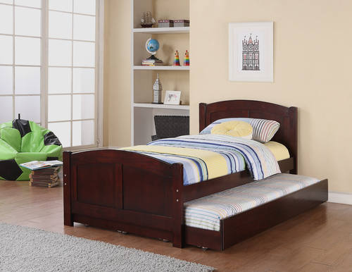 Modish Twin Size Bed with Trundle