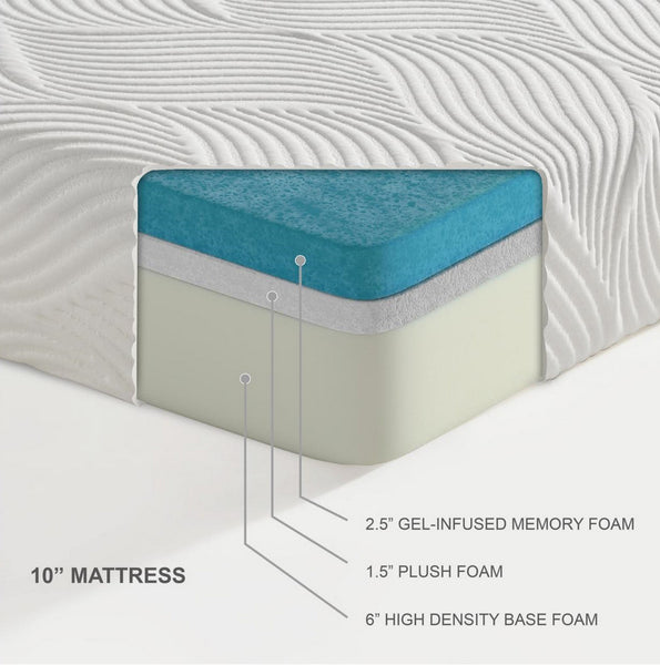 10" Gel Infusion Memory Foam Mattress by Homelegance
